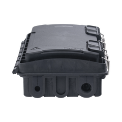 Caja de Distribución de Fibra Óptica, Hasta 96 Empalmes, Exterior IP65, Color Negro
