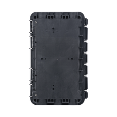 Caja de Distribución de Fibra Óptica, Hasta 96 Empalmes, Exterior IP65, Color Negro