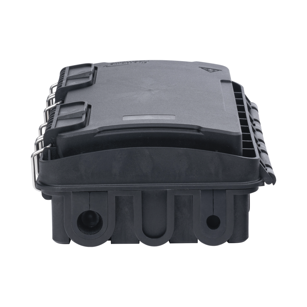 Caja de Distribución de Fibra Óptica, Hasta 96 Empalmes, Exterior IP65, Color Negro