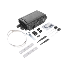 Caja de Distribución de Fibra Óptica para 48 Empalmes con 16 Acopladores SC/APC, Enterrado Directo, IP68