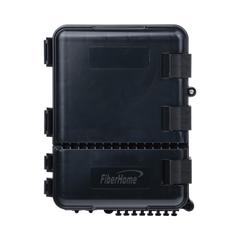 Caja de Distribución de Fibra Óptica para 24 Empalmes, con 8 acopladores SC/APC simplex, Exterior IP55, Color Negro