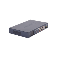 Switch PoE+ / Distancia 250 Metros / 8 Puertos + 2 Combo TP/SFP Gigabit y Pantalla LCD Para Monitoreo