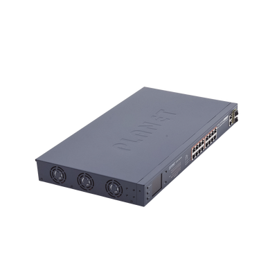 Switch No Administrable PoE+ Extender, Aislamiento VLAN de 16 Puertos +, 2 Combo TP/SFP Gigabit y Pantalla