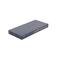Switch administrable de 24 puertos 10/100TX PoE+ y 2 puertos combo TP/SFP Gigabit