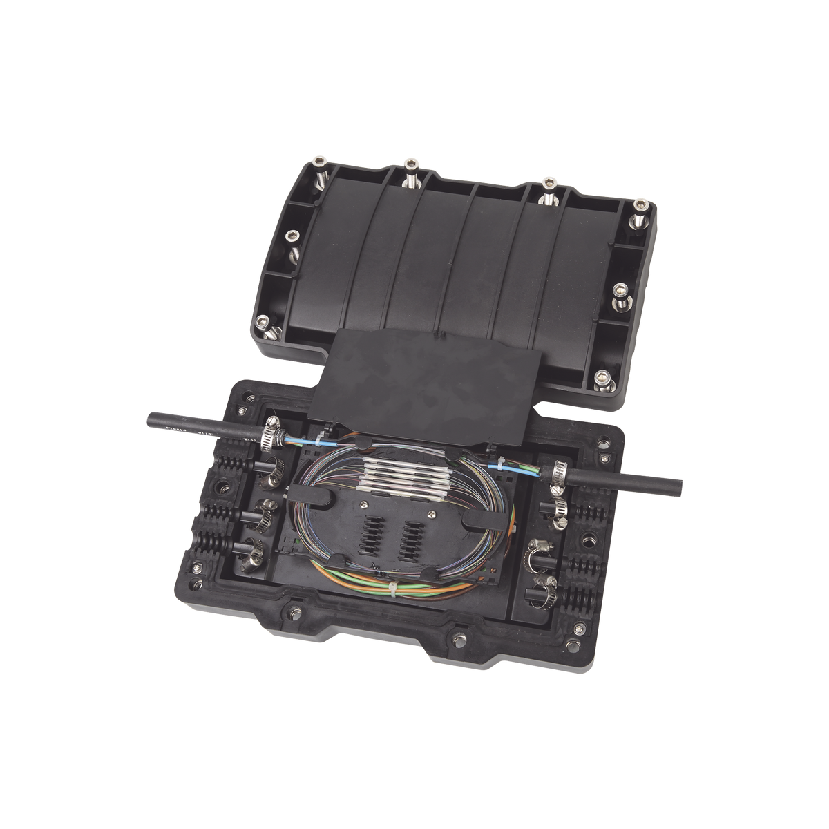 Caja de Distribución de Fibra Óptica Horizontal, hasta 48 Empalmes, Exterior IP68