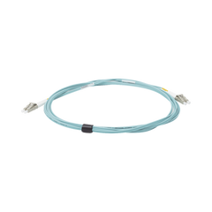 Jumper de Fibra Óptica Multimodo 50/125 XGLO OM3, LC-LC Duplex, OFNR, Color Aqua, 5 Metros