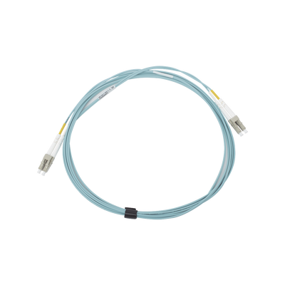 Jumper de Fibra Óptica Multimodo 50/125 XGLO OM3, LC-LC Duplex, OFNR, Color Aqua, 5 Metros