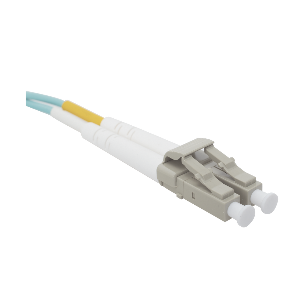 Jumper de Fibra Óptica Multimodo 50/125 XGLO OM3, LC-LC Duplex, OFNR, Color Aqua, 5 Metros (16.40 Pies)