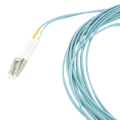 Jumper de Fibra Óptica Multimodo 50/125 XGLO OM3, LC-LC Duplex, OFNR, Color Aqua, 7 Metros