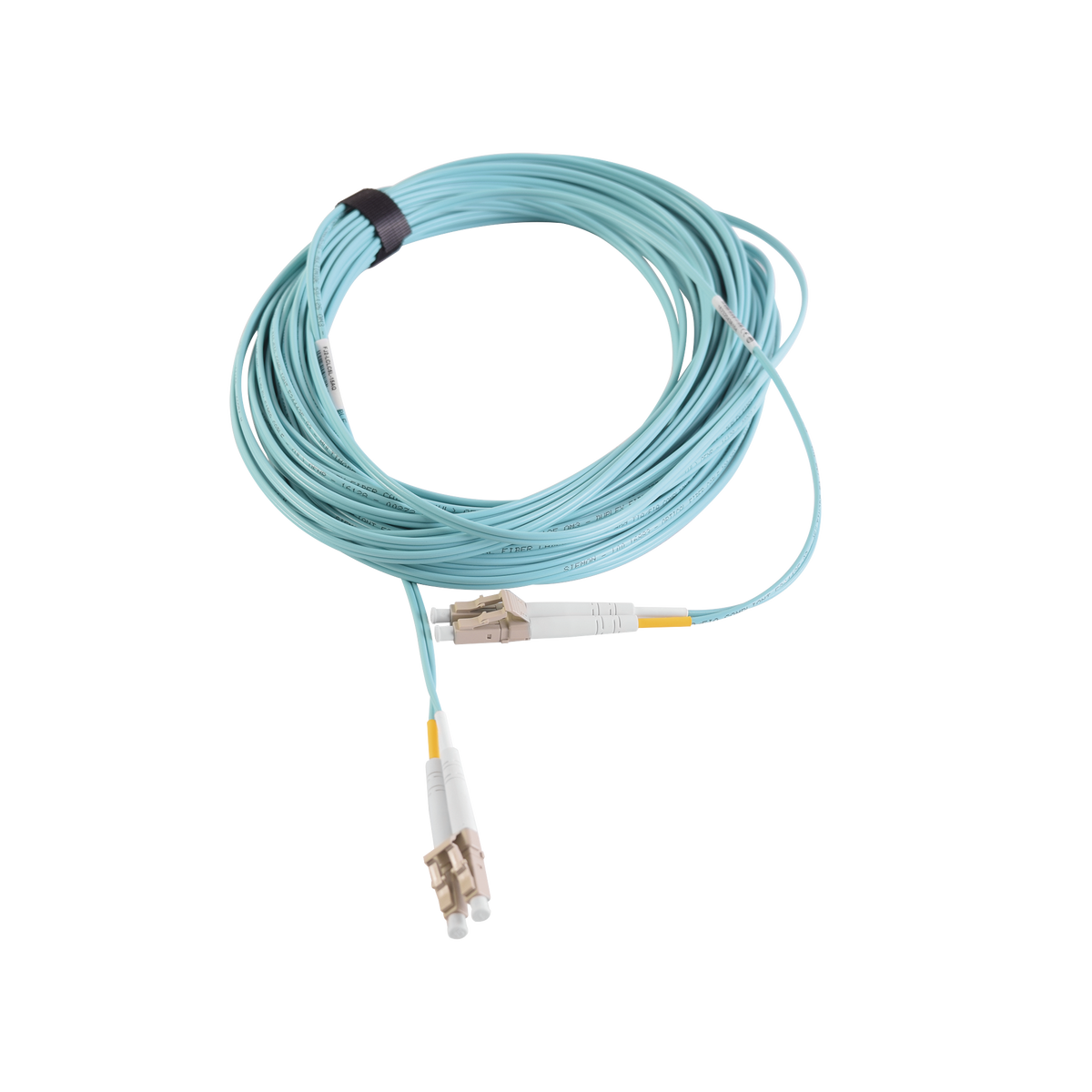 Jumper de Fibra Óptica Multimodo 50/125 XGLO OM3, LC-LC Duplex, OFNR, Color Aqua, 10 Metros (32.81 Pies)