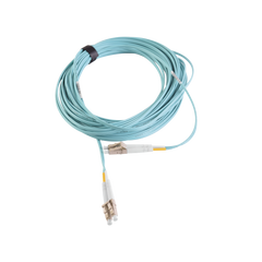 Jumper de Fibra Óptica Multimodo 50/125 XGLO OM3, LC-LC Duplex, OFNR, Color Aqua, 10 Metros (32.81 Pies)