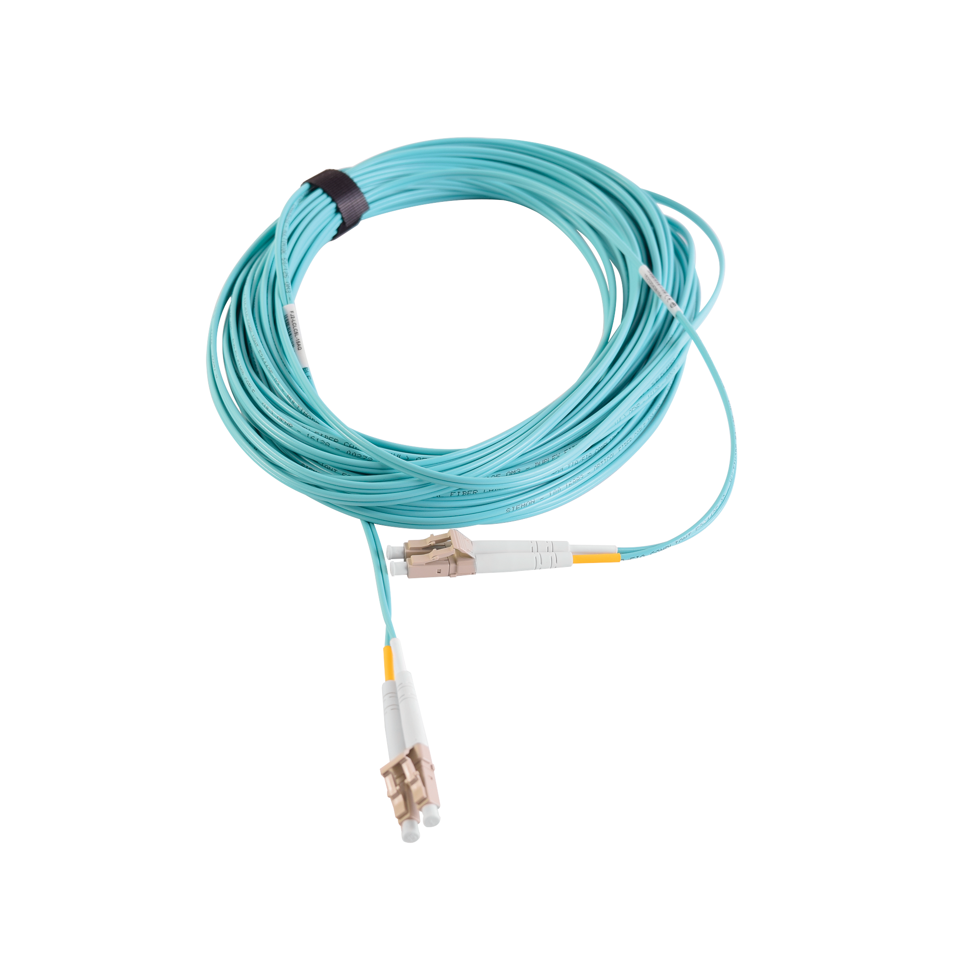 Jumper de Fibra Óptica Multimodo 50/125 XGLO OM3, LC-LC Duplex, OFNR, Color Aqua, 15 Metros (49.21 Pies)