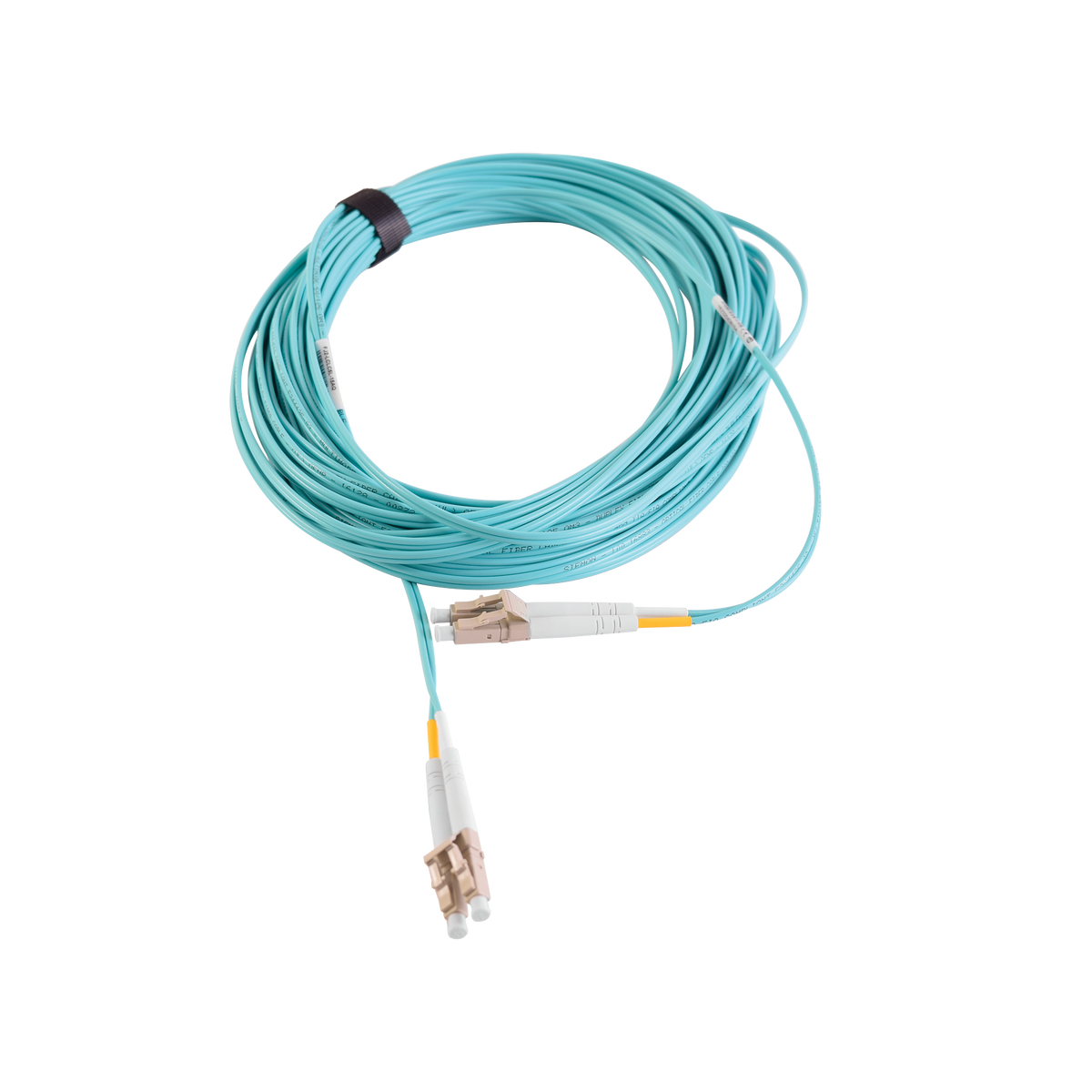 Jumper de Fibra Óptica Multimodo 50/125 XGLO OM3, LC-LC Duplex, OFNR, Color Aqua, 15 Metros (49.21 Pies)