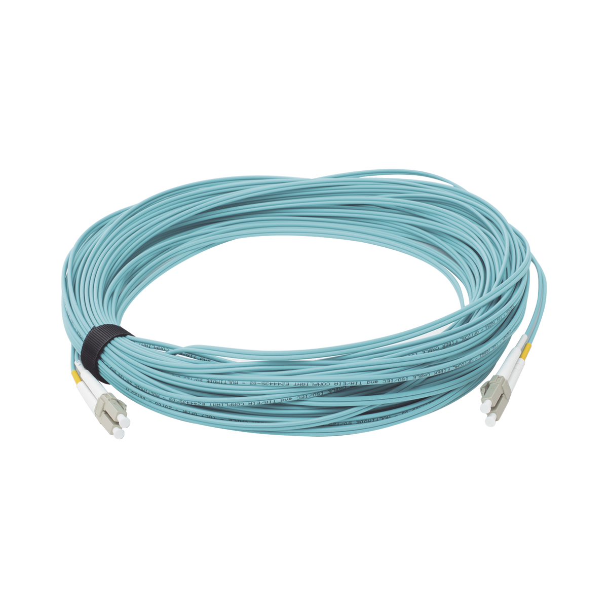 Jumper de Fibra Óptica Multimodo 50/125 XGLO OM3, LC-LC Duplex, OFNR, Color Aqua, 30 Metros (98.43 Pies)
