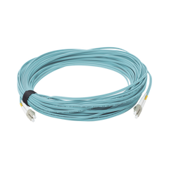 Jumper de Fibra Óptica Multimodo 50/125 XGLO OM3, LC-LC Duplex, OFNR, Color Aqua, 30 Metros (98.43 Pies)