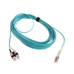 Jumper de Fibra Óptica Multimodo 50/125 XGLO OM3, LC-SC Duplex, OFNR, Color Aqua, 10 Metros (32.81 Pies)
