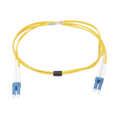 Jumper de Fibra Óptica Monomodo (OS2), XGLO, Riser, LC/UPC-LC/UPC Duplex, OFNR, Color Amarillo, 1 Metro