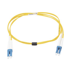 Jumper de Fibra Óptica Monomodo (OS2), XGLO, Riser, LC/UPC-LC/UPC Duplex, OFNR, Color Amarillo, 1 Metro