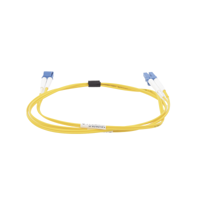 Jumper de Fibra Óptica Monomodo (OS2), XGLO, Riser, LC/UPC-LC/UPC Duplex, OFNR, Color Amarillo, 1 Metro