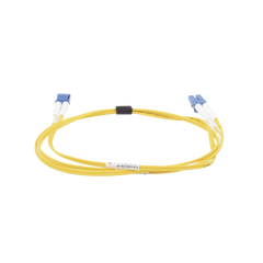 Jumper de Fibra Óptica Monomodo (OS2), XGLO, Riser, LC/UPC-LC/UPC Duplex, OFNR, Color Amarillo, 1 Metro