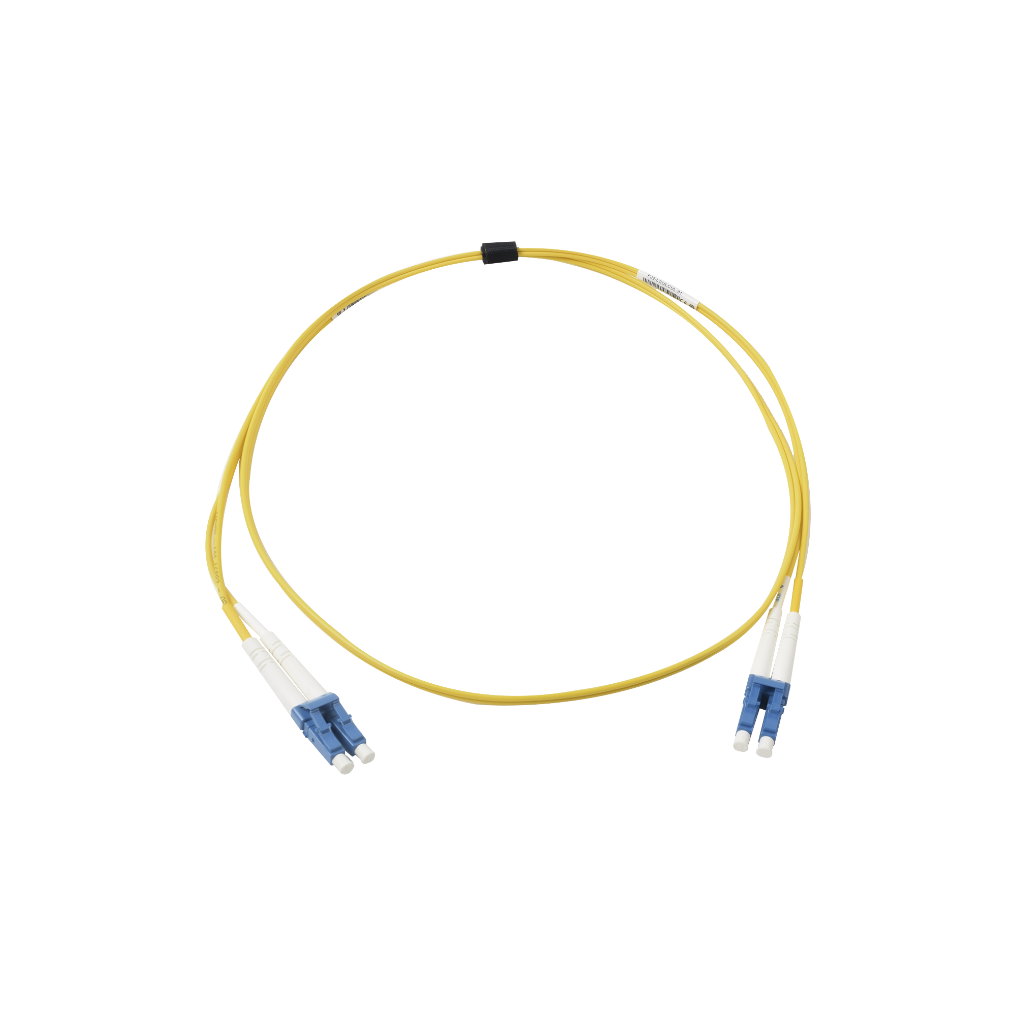 Jumper de Fibra Óptica Monomodo (OS2), XGLO, Riser, LC/UPC-LC/UPC Duplex, OFNR, Color Amarillo, 1 Metro (3.28 Pies)
