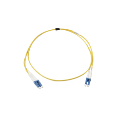 Jumper de Fibra Óptica Monomodo (OS2), XGLO, Riser, LC/UPC-LC/UPC Duplex, OFNR, Color Amarillo, 1 Metro (3.28 Pies)