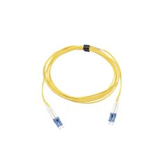 Jumper de Fibra Óptica Monomodo (OS2), XGLO, Riser, LC/UPC-LC/UPC Duplex, OFNR, Color Amarillo, 10 Metros