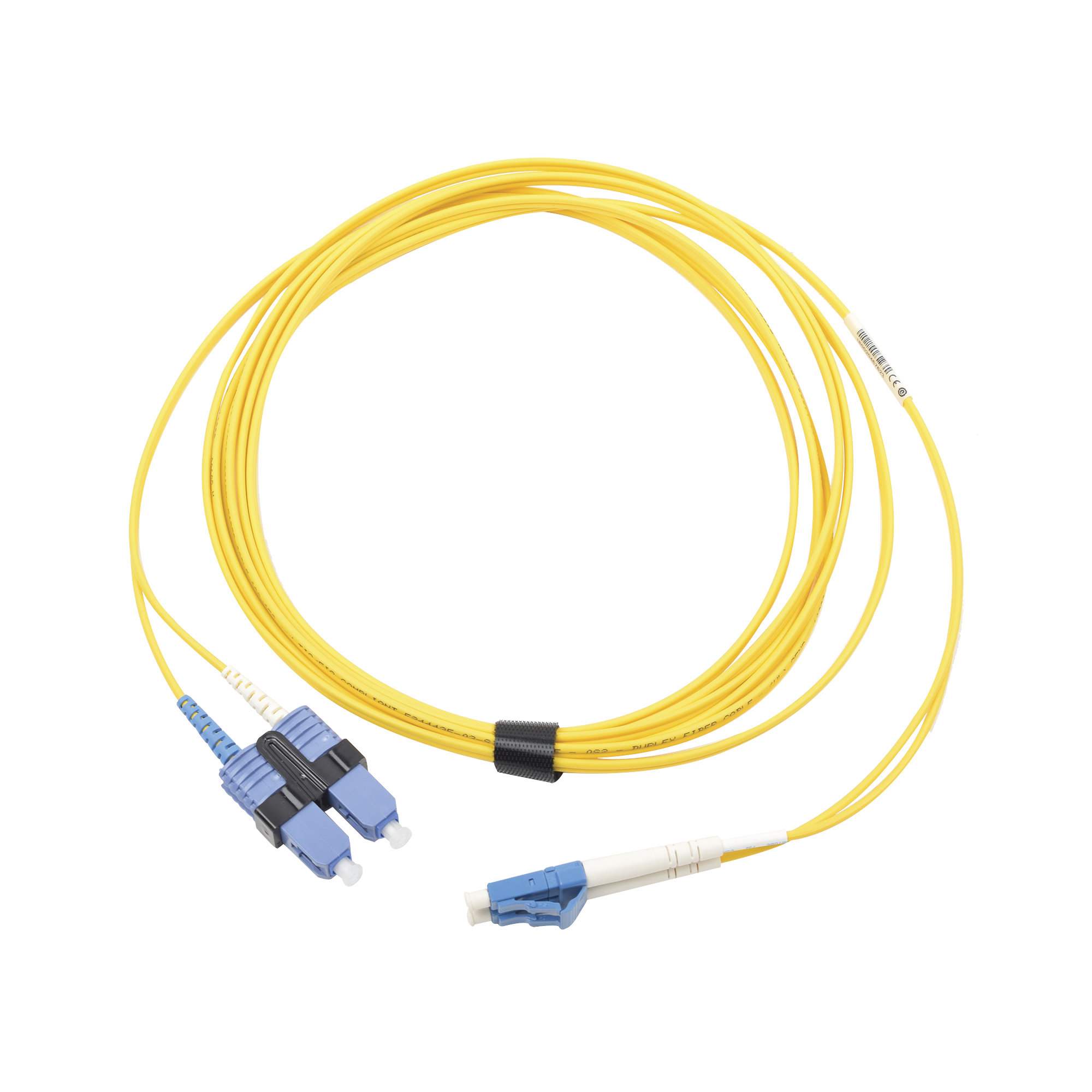 Jumper de Fibra Óptica Monomodo (OS2), XGLO, LC/UPC-SC/UPC Duplex, OFNR, Color Amarillo, 7 Metros (22.97 Pies)