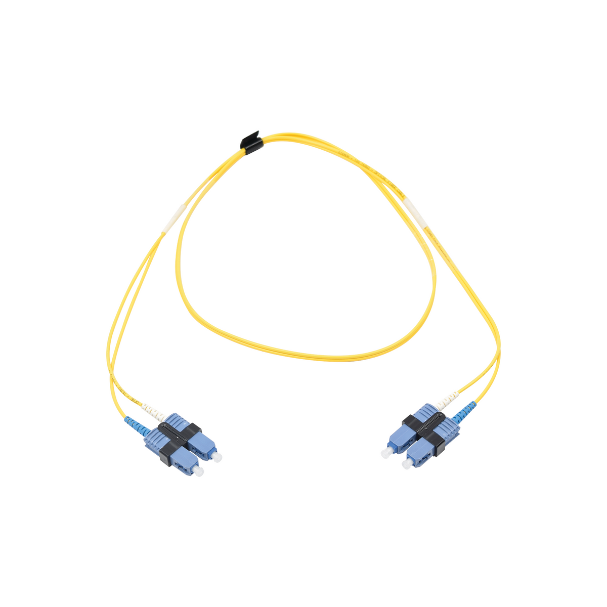 Jumper de Fibra Óptica Monomodo (OS2), XGLO, SC/UPC-SC/UPC Duplex, OFNR, Color Amarillo, 1 Metro (3.28 Pies)