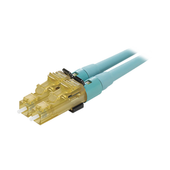 Conector de Fibra Óptica LC Duplex OptiCam, Multimodo 50/125 OM3/OM4, Pre-pulido, Color Aqua