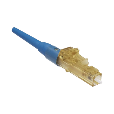 Conector de Fibra Óptica LC Simplex OptiCam, Monomodo 9/125 OS2, Pre-pulido, Color Azul