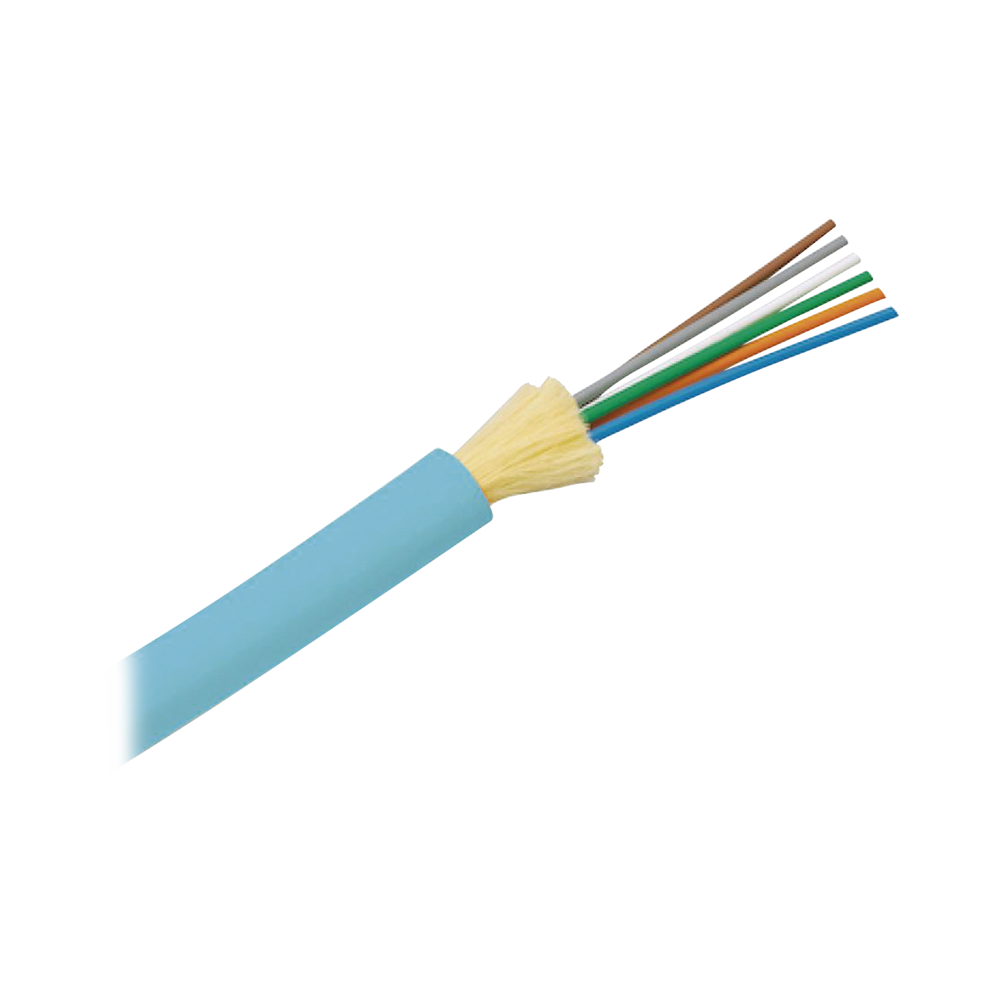 Cable de Fibra Óptica de 6 Hilos, Multimodo OM4 50/125 Optimizada, Interior, Tight Buffer 900um, No Conductiva (Dieléctrica), OFNR (Riser), Precio Por Metro