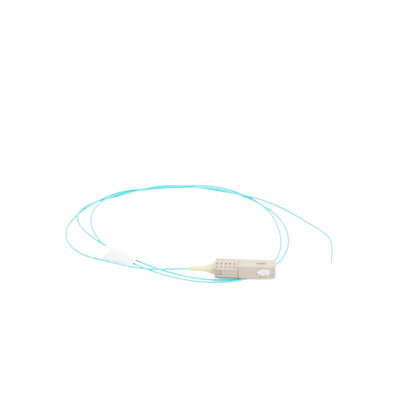 Pigtail de Fibra Óptica LC Simplex, Multimodo OM3 XGLO 50/125, OFNR, Color Aqua, 1 Metro