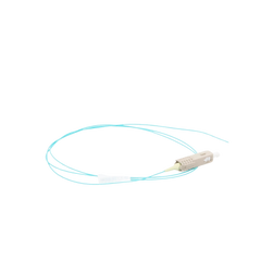 Pigtail de Fibra Óptica LC Simplex, Multimodo OM3 XGLO 50/125, OFNR, Color Aqua, 1 Metro (3.28 Pies)