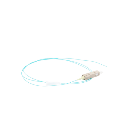Pigtail de Fibra Óptica LC Simplex, Multimodo OM3 XGLO 50/125, OFNR, Color Aqua, 1 Metro