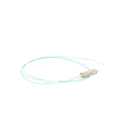 Pigtail de Fibra Óptica LC Simplex, Multimodo OM3 XGLO 50/125, OFNR, Color Aqua, 1 Metro