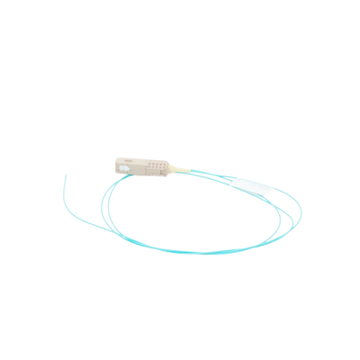 Pigtail de Fibra Óptica LC Simplex, Multimodo OM3 XGLO 50/125, OFNR, Color Aqua, 1 Metro