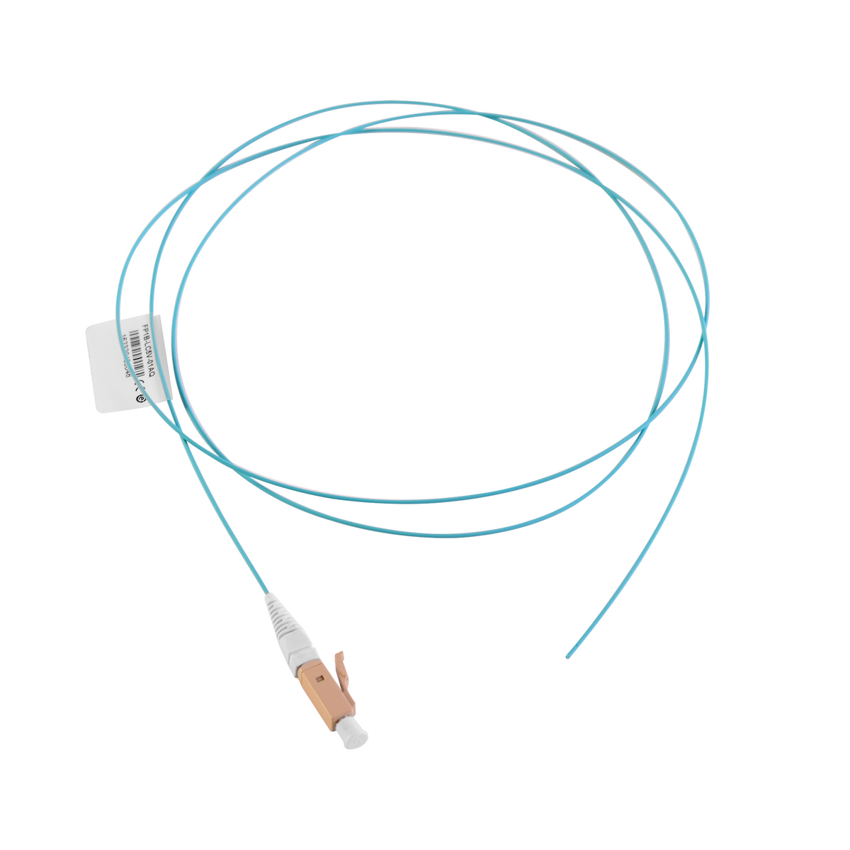 Pigtail de Fibra Óptica LC Simplex, Multimodo OM3 XGLO 50/125, OFNR, Color Aqua, 1 Metro (3.28 Pies)
