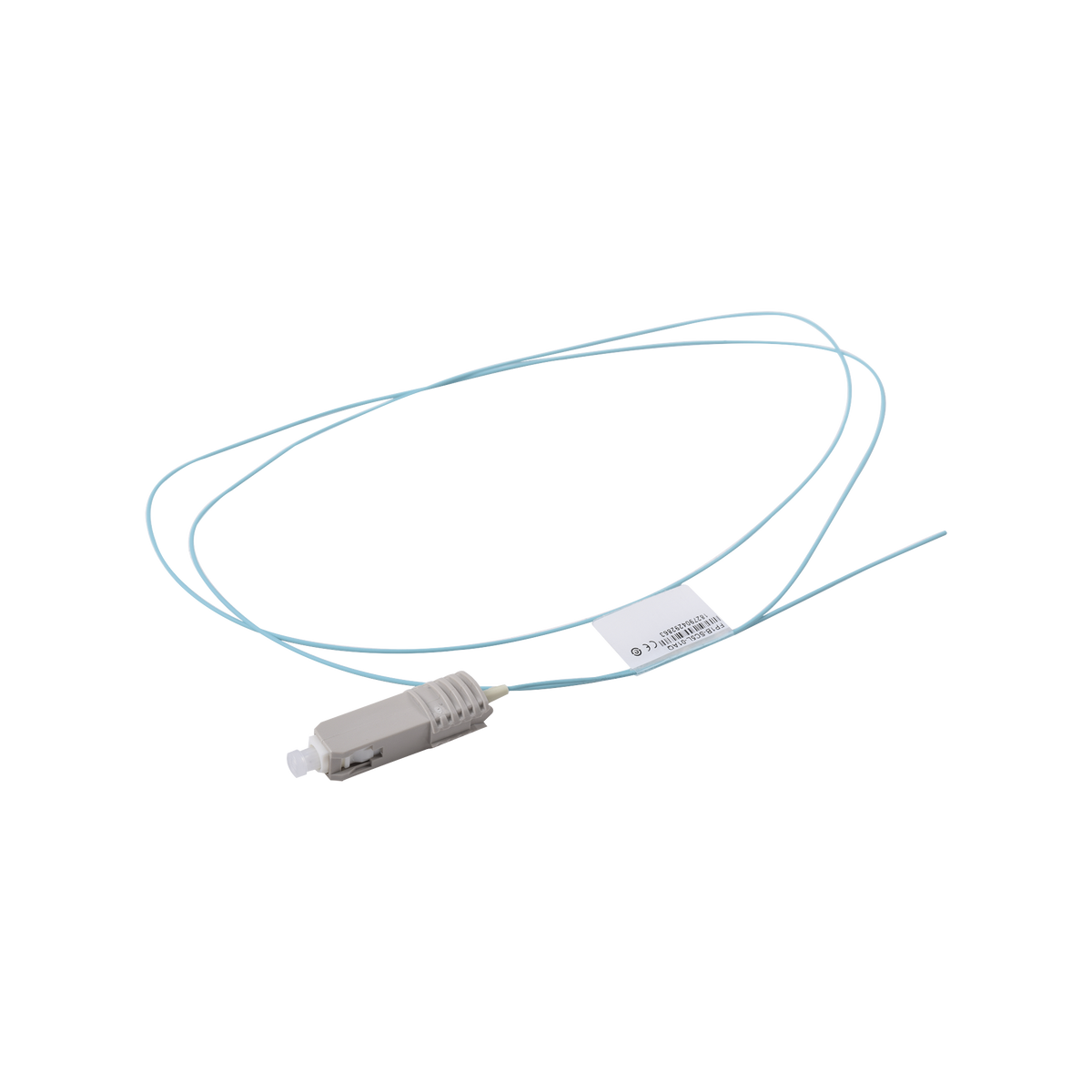 Pigtail de Fibra Óptica SC Simplex, Multimodo OM3 XGLO 50/125, OFNR, Color Aqua, 1 Metro (3.28 Pies)