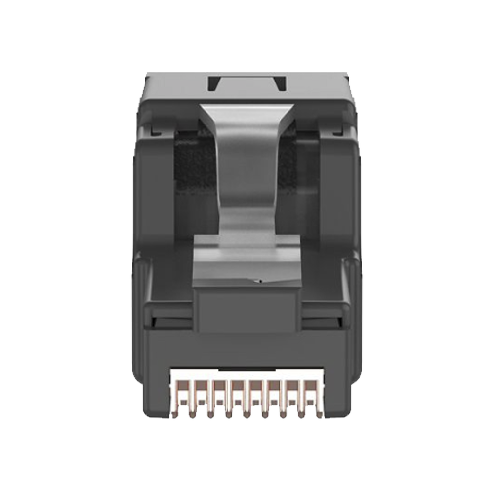 Plug RJ45 UTP, Instalación Angulada 45 Grados, Terminación en Campo Certificable, Compatible con Cat5e, Cat6 y Cat6A, Color Negro