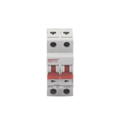 Protección Térmica/ Interruptor 2P, 32A,  Corriente Directa  800 Vcc para Aplicación Fotovoltaica Montaje Riel DIN