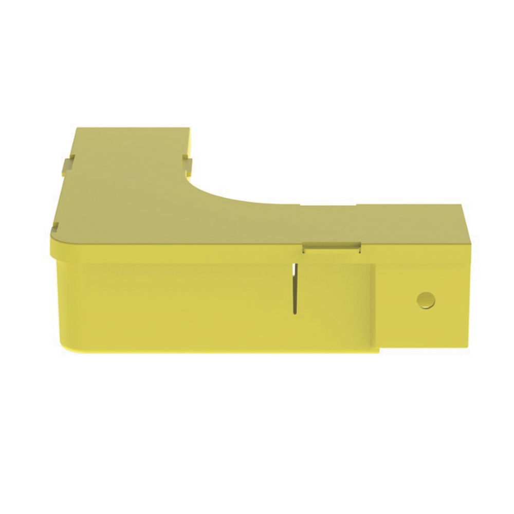 Ángulo Recto a 90º Horizontal con Tapa, Para Canaletas FiberRunner™ 2X2, Color Amarillo