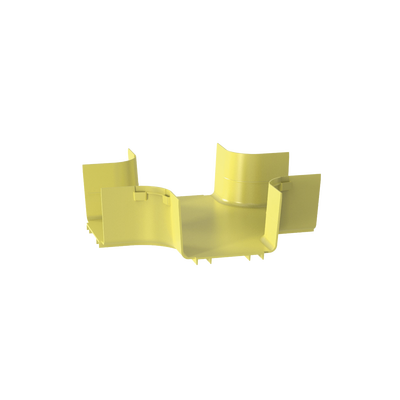 Accesorio de 4 Vías Horizontal, Con Ángulos a 90º, Para Canaletas FiberRunner™ 6X4, Color Amarillo
