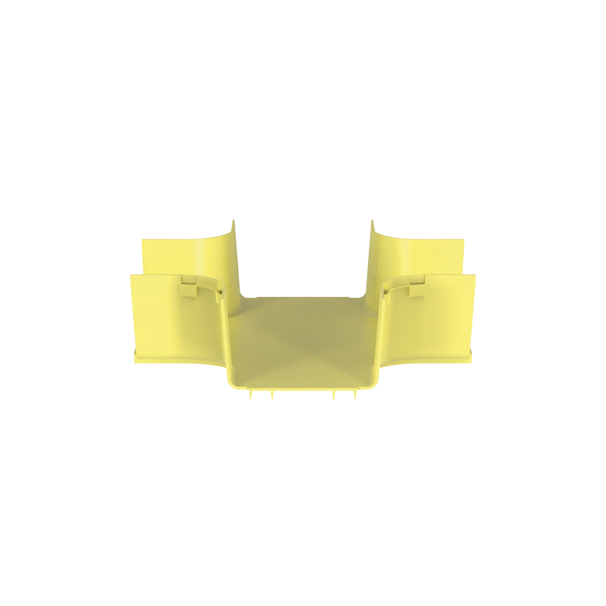 Accesorio de 4 Vías Horizontal, Con Ángulos a 90º, Para Canaletas FiberRunner™ 6X4, Color Amarillo