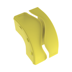 Bajada Vertical Exterior de 90º sin Tapa, Para uso con Canaletas 6X4 FiberRunner™, Color Amarillo