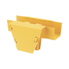 Accesorio en T con Conexión Horizontal y Bajada Vertical a 90º, Para Canaletas FiberRunner™ 4x4, Color Amarillo