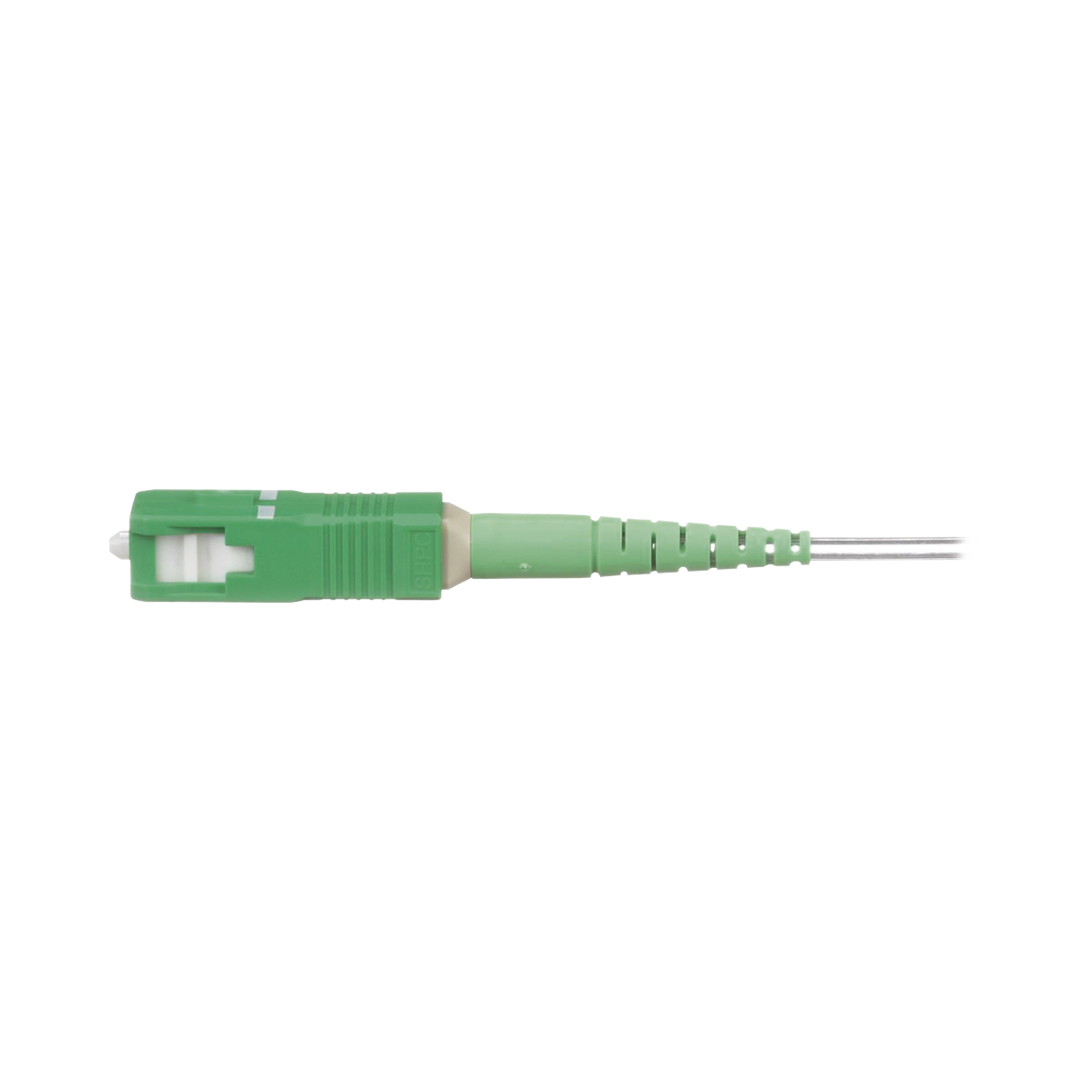 Conector de Fibra Óptica Tipo Splice-On, Monomodo SC/APC, Para Fibra de 250/900um, Color Verde