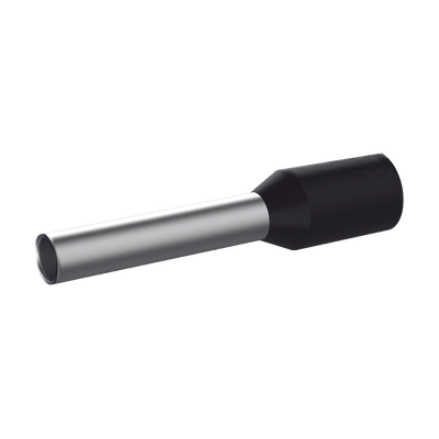 Ferrule Aislado Para Cables 16 AWG, PIN de 10 mm de Longitud, Mango Color Negro, Paquete de 500pz