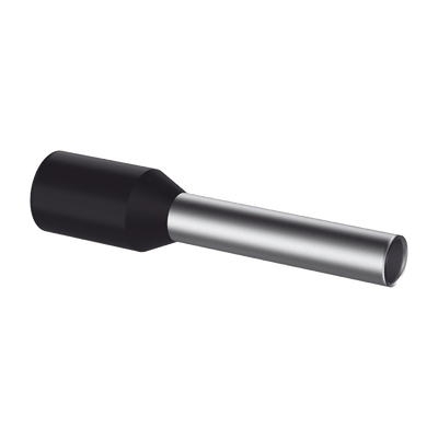 Ferrule Aislado Para Cables 16 AWG, PIN de 10 mm de Longitud, Mango Color Negro, Paquete de 500pz