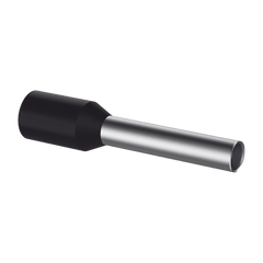 Ferrule Aislado Para Cables 16 AWG, PIN de 10 mm de Longitud, Mango Color Negro, Paquete de 500pz